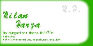 milan harza business card